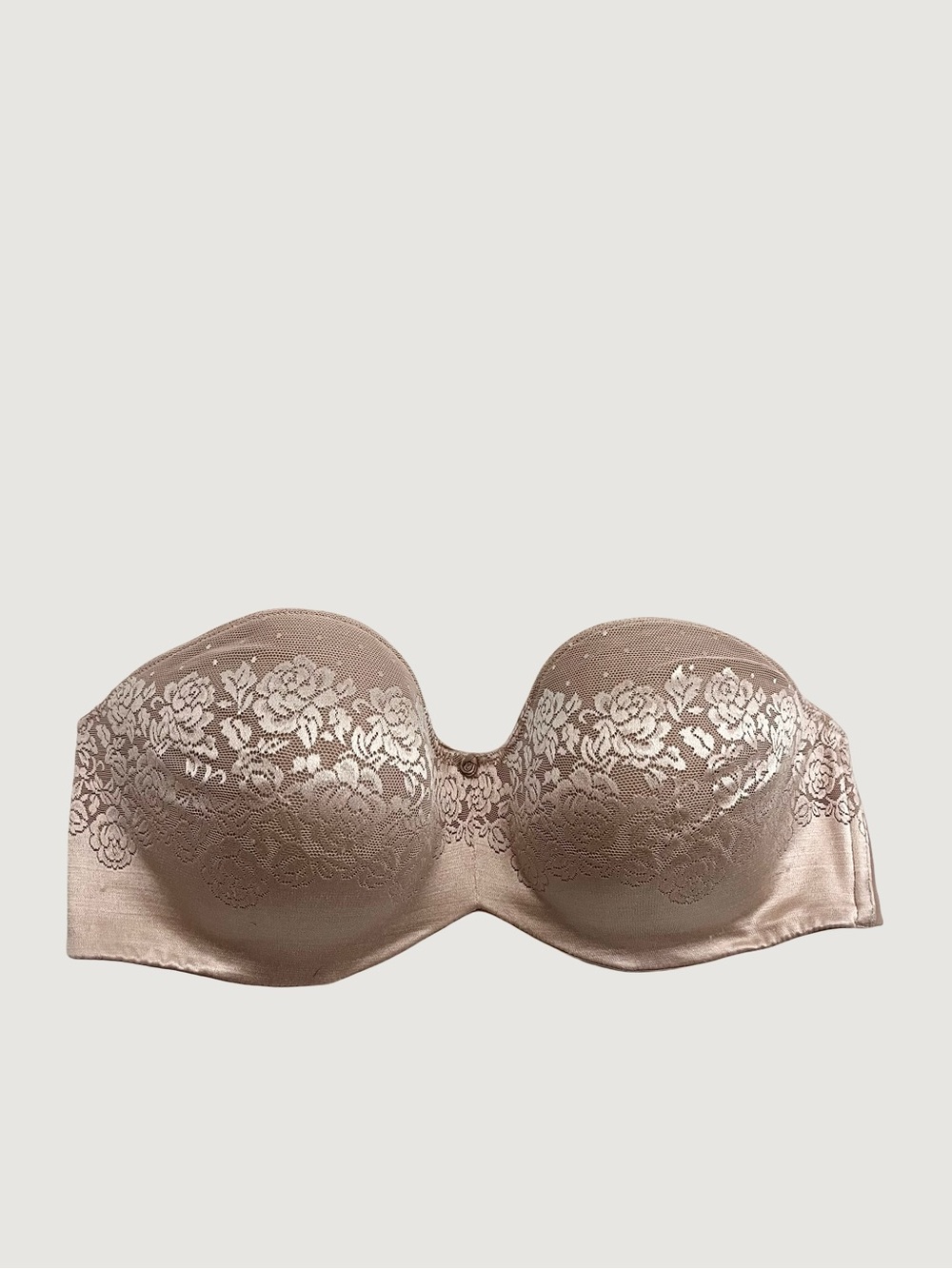 Soma Stunning Support Strapless Bra 40DD Floral Lace Lined Underwire Comfort Fit